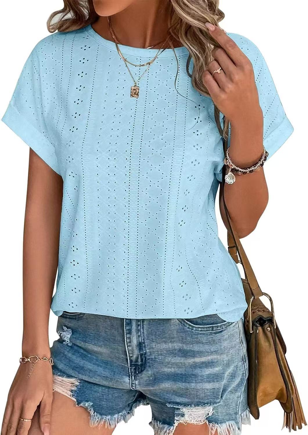 JAC22 N99 Spring Summer New Women's Casual Short-Sleeved T-Shirt Tops Short