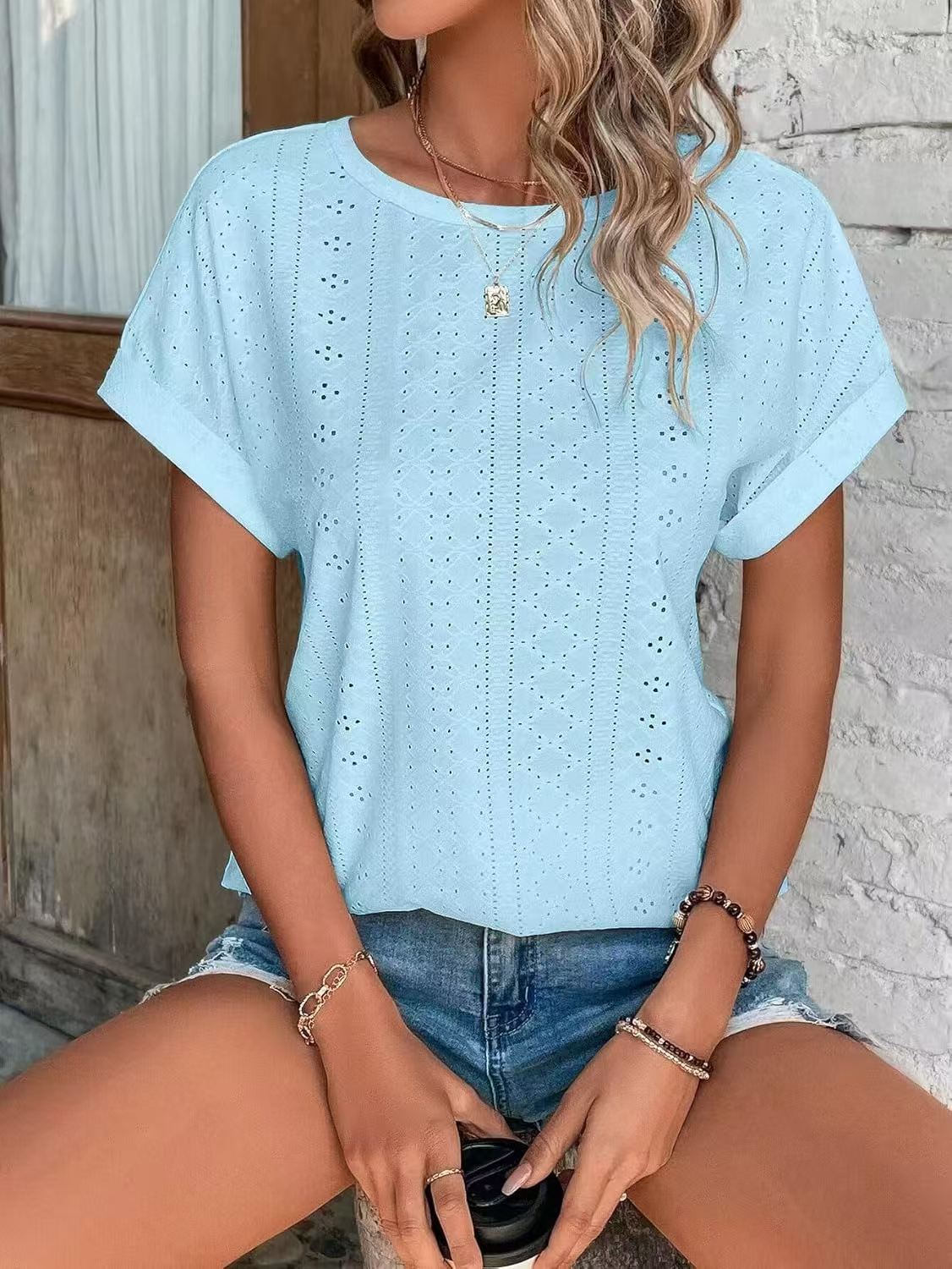 JAC22 N99 Spring Summer New Women's Casual Short-Sleeved T-Shirt Tops Short