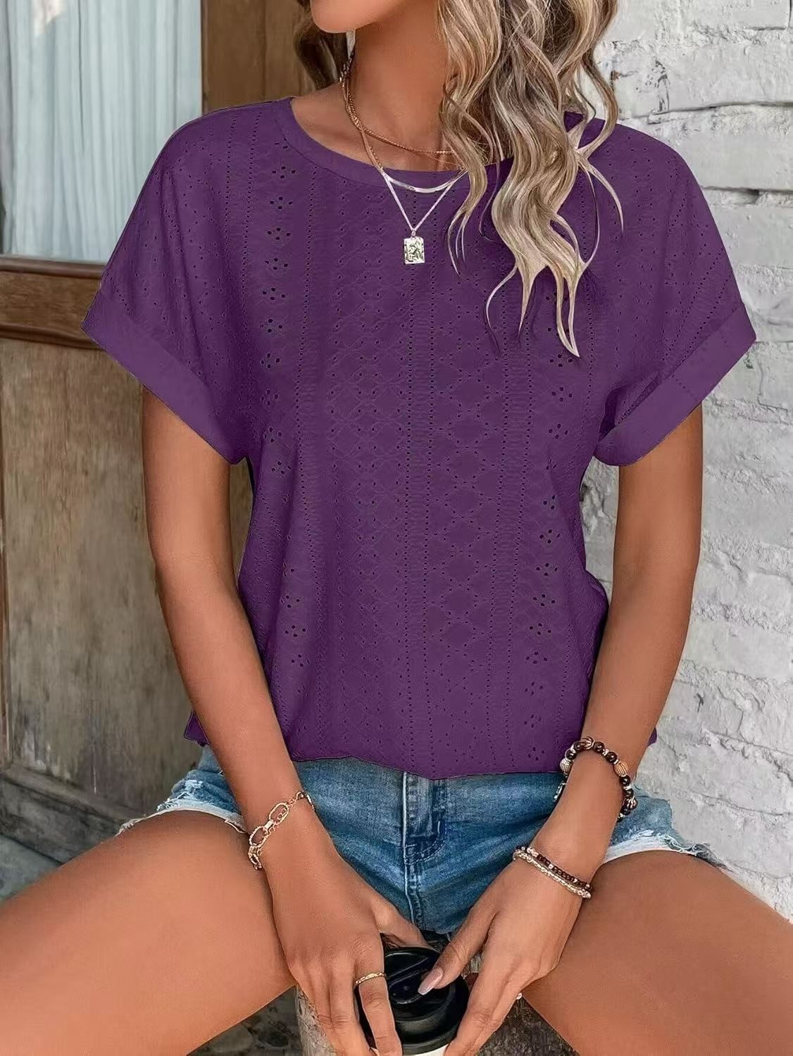 JAC22 N99 Spring Summer New Women's Casual Short-Sleeved T-Shirt Tops Short