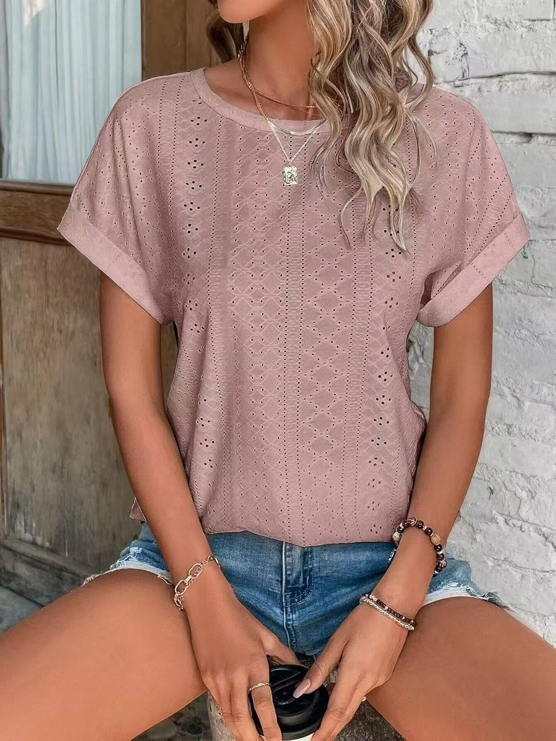 JAC22 N99 Spring Summer New Women's Casual Short-Sleeved T-Shirt Tops Short
