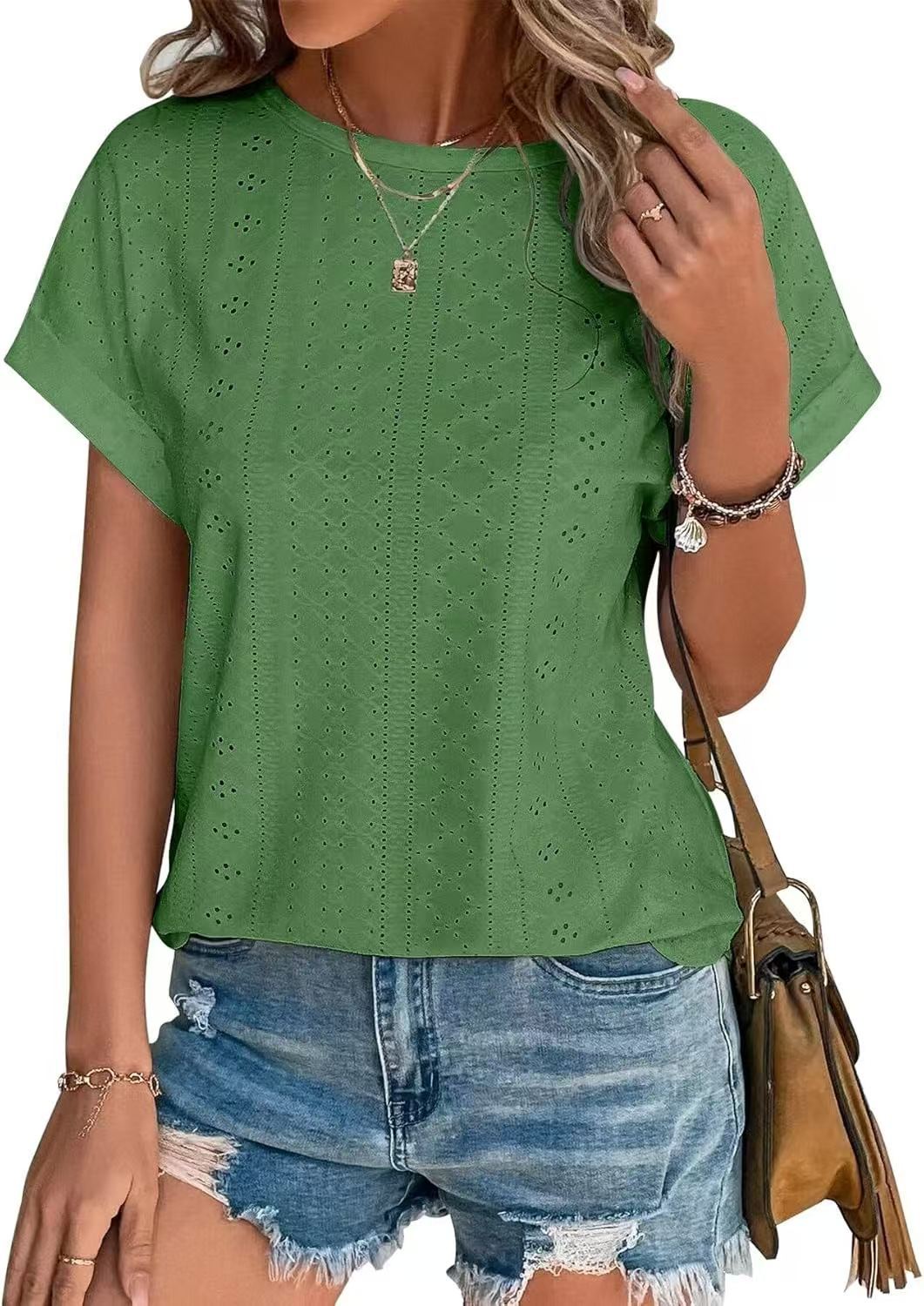 JAC22 N99 Spring Summer New Women's Casual Short-Sleeved T-Shirt Tops Short