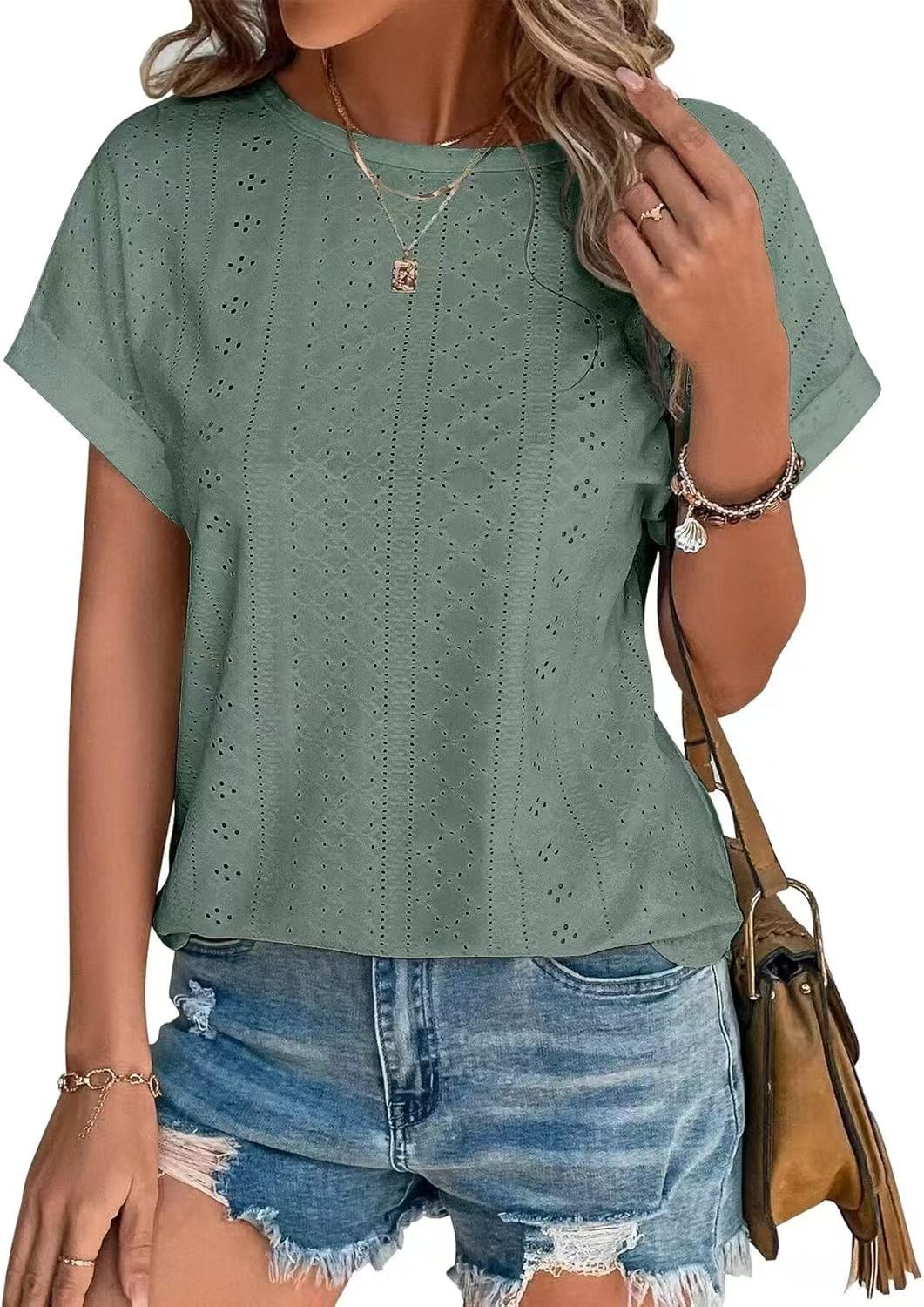 JAC22 N99 Spring Summer New Women's Casual Short-Sleeved T-Shirt Tops Short