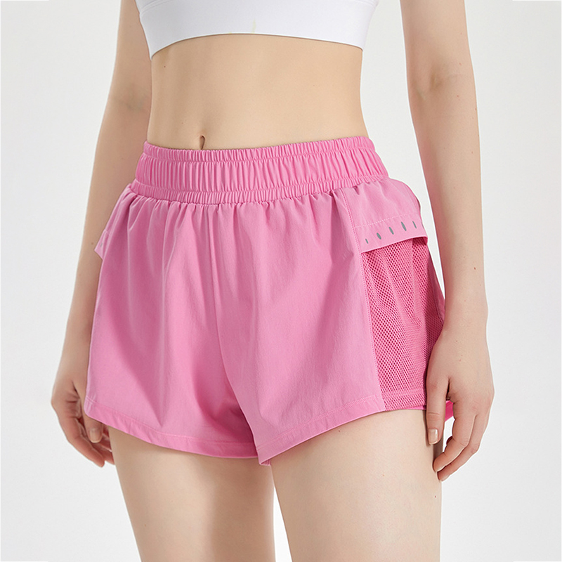 Hot Selling Women Summer Casual Mesh Loose Quick Dry Bike Running Yoga Fitness Sports Training Shorts With Pocket