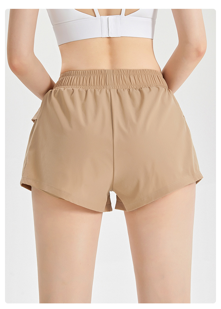 Hot Selling Women Summer Casual Mesh Loose Quick Dry Bike Running Yoga Fitness Sports Training Shorts With Pocket