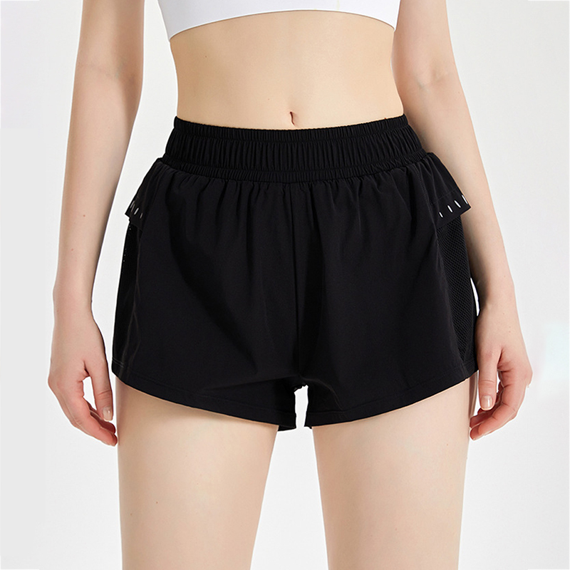 Hot Selling Women Summer Casual Mesh Loose Quick Dry Bike Running Yoga Fitness Sports Training Shorts With Pocket