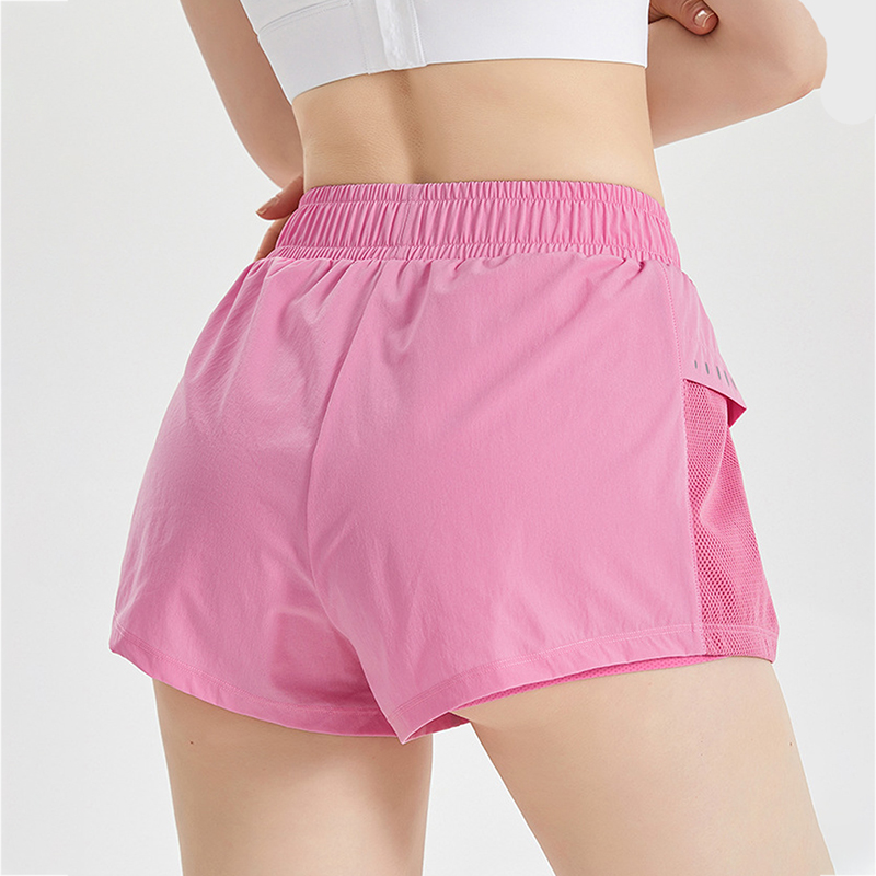 Hot Selling Women Summer Casual Mesh Loose Quick Dry Bike Running Yoga Fitness Sports Training Shorts With Pocket